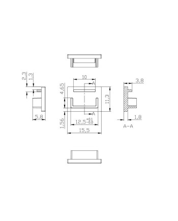 TAPA PERFIL ALUMINIO EMP. 2000*56*15mm